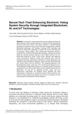PDF Document Cover - Secure-Tech Triad: Enhancing Electronic Voting Security through Integrated Blockchain, AI, and IoT Technologies